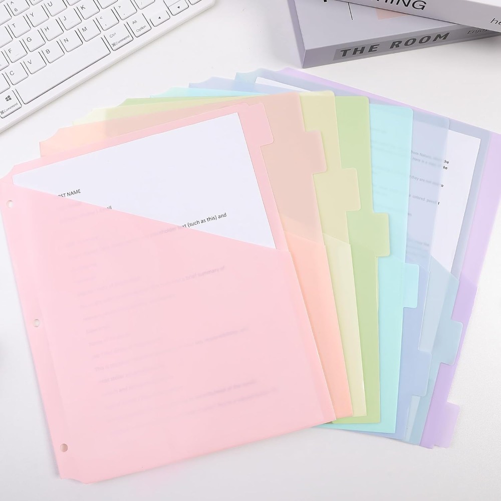 Tab Divider A4 - A4 파스텔 바인더 디바이더 8개, 3링