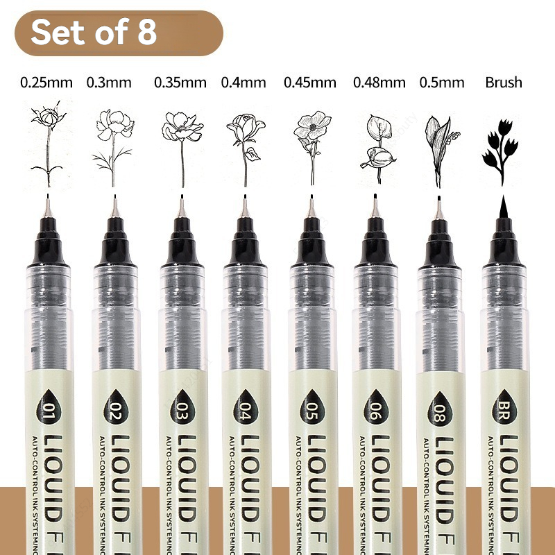 3-8개입 방수 대용량 잉크 리퀴드 니들펜, 다양한 용 - Copic Marker Sketch 리뷰 및 가격